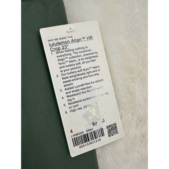 NWT Lululemon Align HR Crop Pants 4 Green 23" Inseam Activewear - Picture 2 of 4